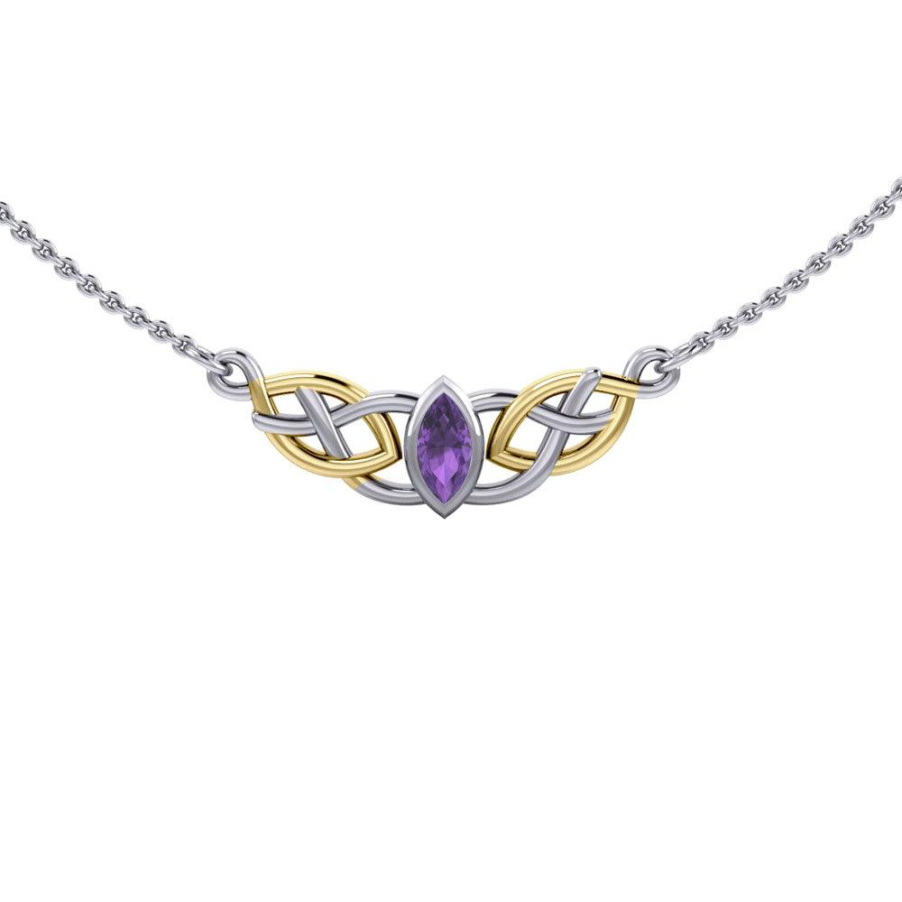 Halskæde med Keltiske knuder og Ametyst