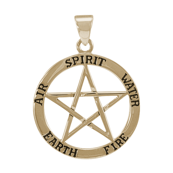 Vedhæng med Pentagram - 28mm - u/kæde