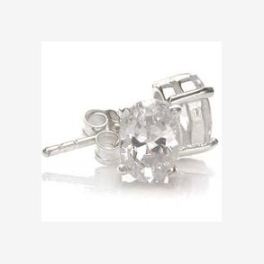 restikker med klar Zirkonia - 7x5mm - pr st