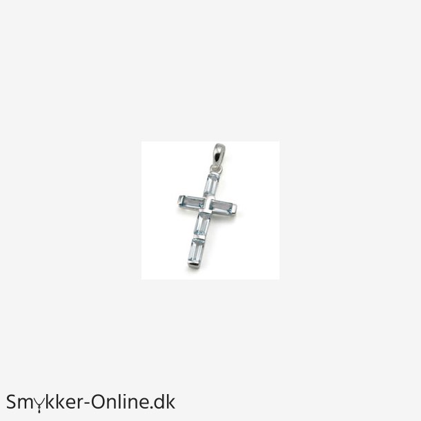 Kors med 5 bl topas - 44mm - u/kde