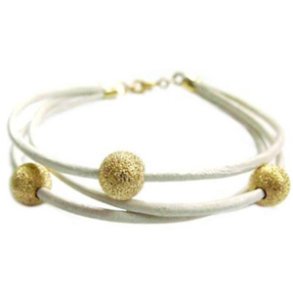 Lderarmbnd med Stardust kugler - 18cm