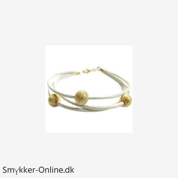 Lderarmbnd med Stardust kugler - 18cm