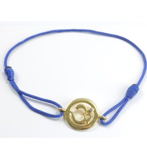 Chakra Aum Armbnd - 5 Chakra - med Safir - 14mm - Forgyldt