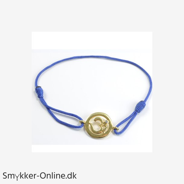 Chakra Aum Armbnd - 5 Chakra - med Safir - 14mm - Forgyldt