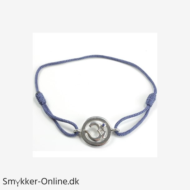 Chakra Aum Armbnd - 6 Chakra - med Safir - 14mm