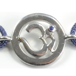 Chakra Aum Armbnd - 6 Chakra - med Safir - 14mm