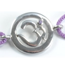 Chakra Aum Armbnd - 7 Chakra - med Ametyst - 14mm