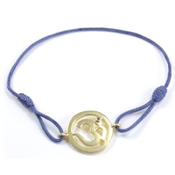 Chakra Aum Armbnd - 6 Chakra - med Safir - 18mm - Forgyldt