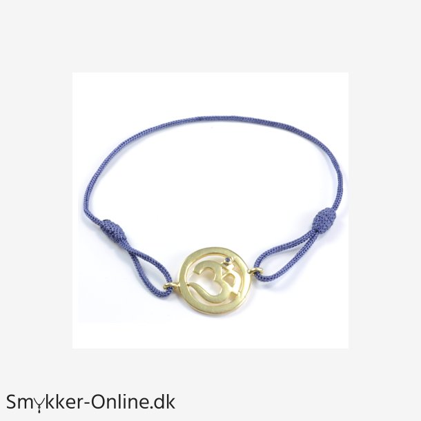 Chakra Aum Armbnd - 6 Chakra - med Safir - 18mm - Forgyldt