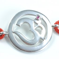 Chakra Aum Armbnd - 1 Chakra - med Rubin - 18mm