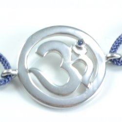 Chakra Aum Armbnd - 6 Chakra - med Safir - 18mm