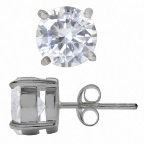 restikker med Klar Zirkonia - 8mm - pr par