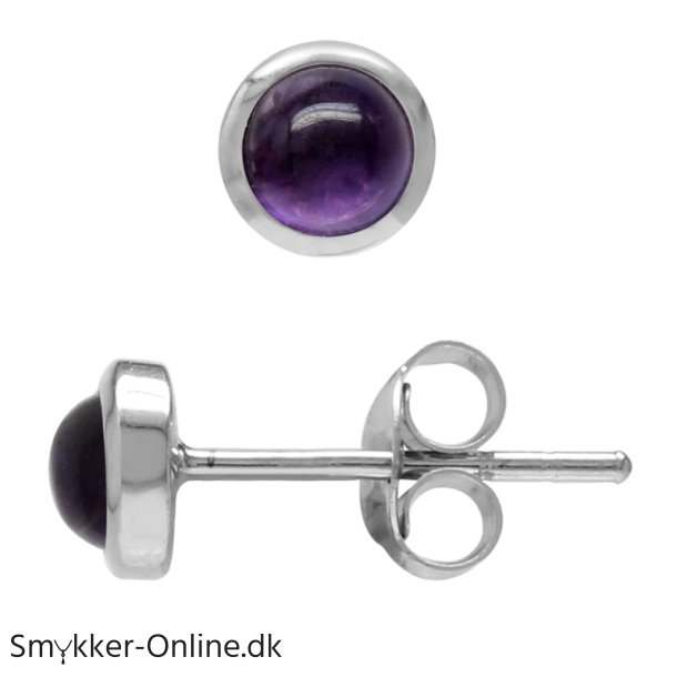 restikker med Ametyst - 4mm - pr par