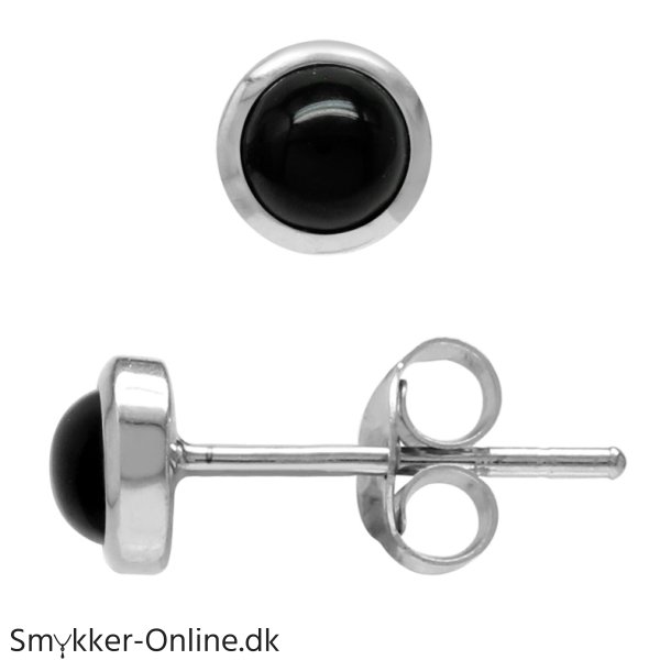 restikker med Sort Onyx - 4mm - pr par