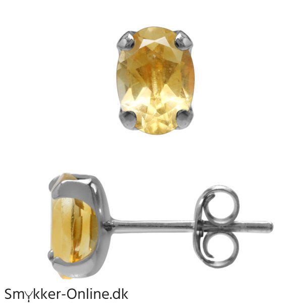restikker med Citrin - 7x5mm - pr st