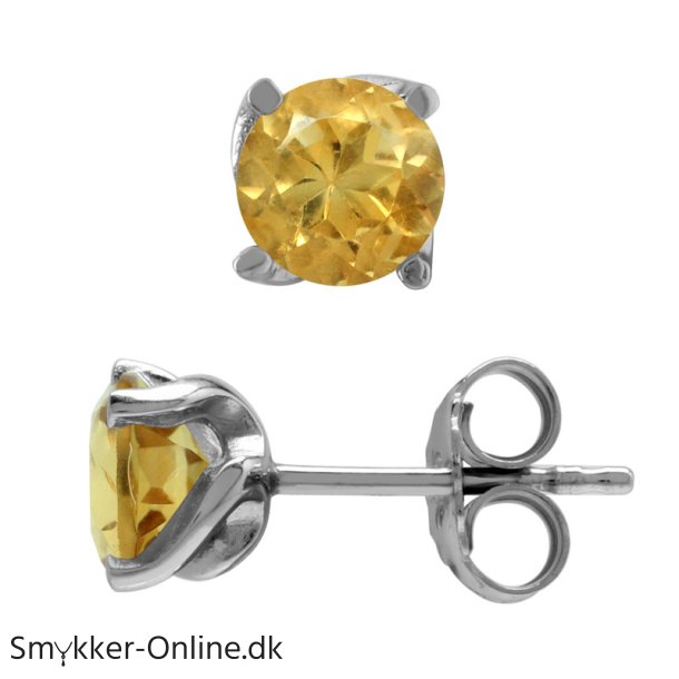 restikker med Citrin - 6mm - pr par