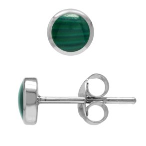 restikker med Malakit - 4mm - pr par