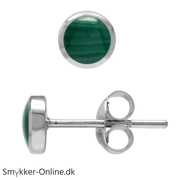 restikker med Malakit - 4mm - pr par