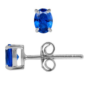 restikker med Safir - 5X4mm - pr par