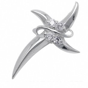 Kors med 4 klar Zirkonia - 24mm - u/kde