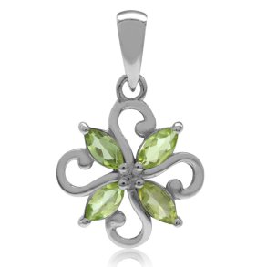 Vedhng Blomst med Peridot - 20mm - u/kde