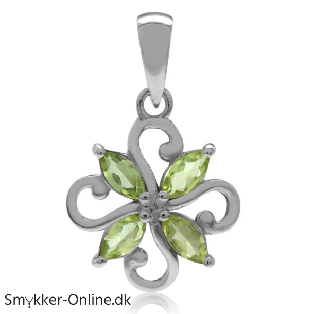 Vedhng Blomst med Peridot - 20mm - u/kde