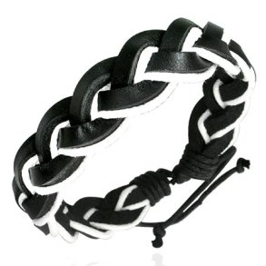 Lderarmbnd -  2 farvet