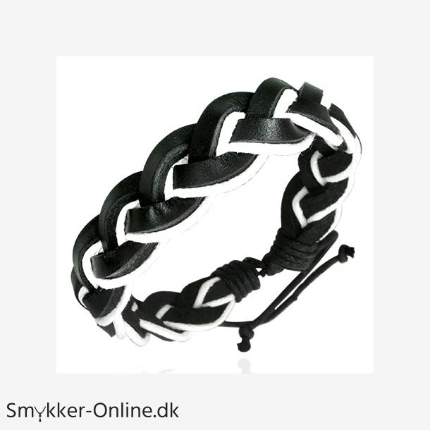 Lderarmbnd -  2 farvet