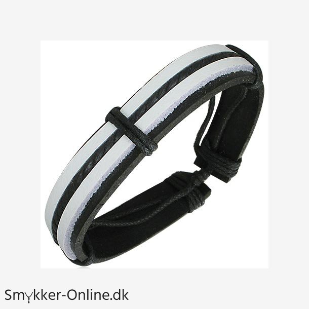 Lderarmbnd -  2 farvet