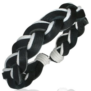 Lderarmbnd -  2 farvet