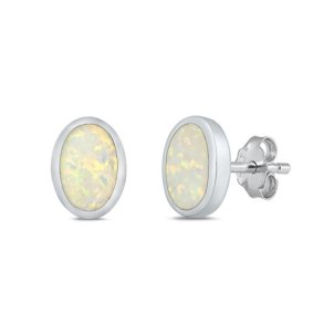 restikker med Opal - 7 x 10 mm - pr par