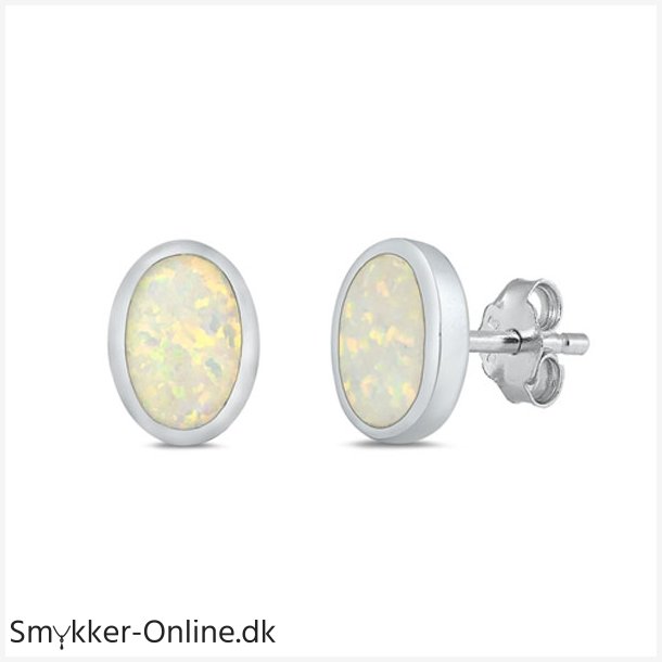 restikker med Opal - 7 x 10 mm - pr par