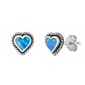 Hjerte restikker med Opal - pr par