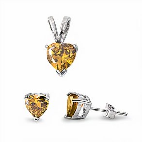 Hjerte smykkest med Zirkonia - u/kde