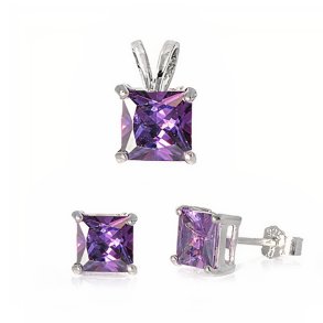 Smykkest med lilla Zirkonia - u/kde