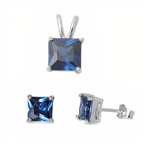 Smykkest med Safir bl Zirkonia - u/kde