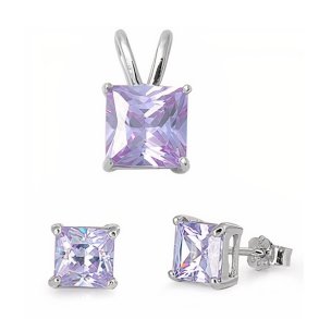 Smykkest med Lys lilla Zirkonia - u/kde