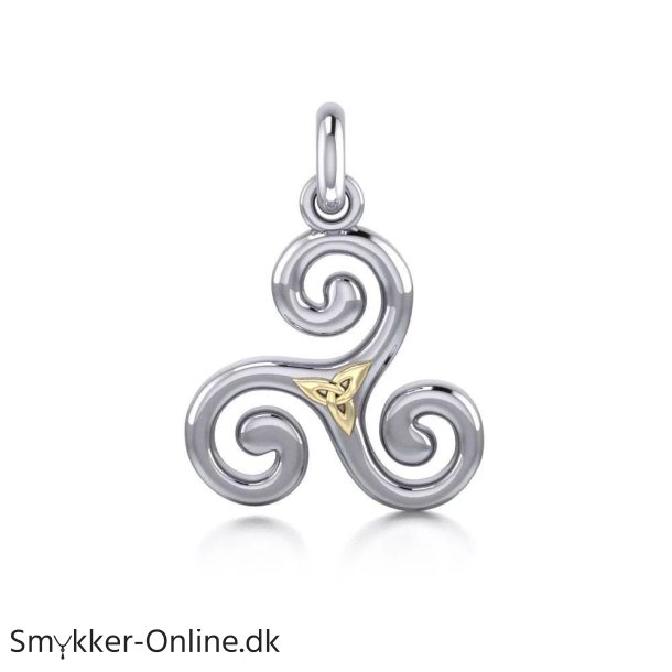 Vedh�ng Triskele og Triquetra - Treenighedssymbolet - 31mm - u/k�de