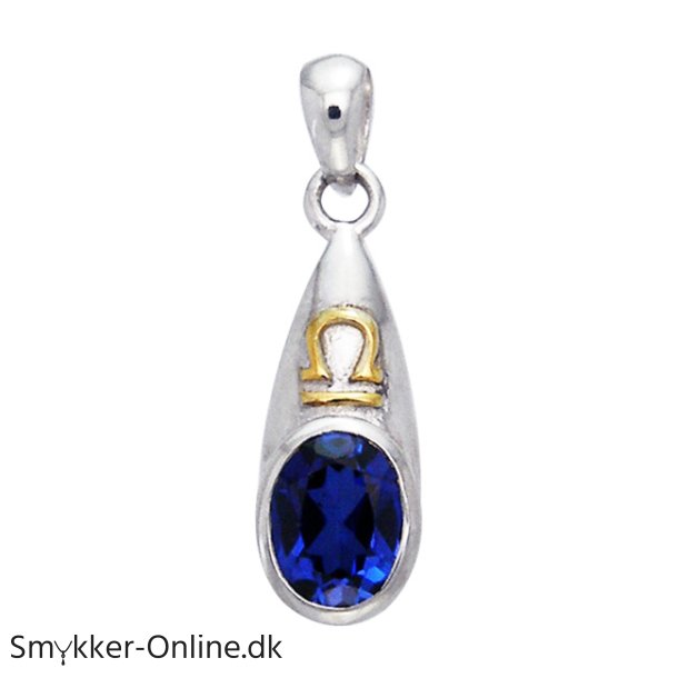 Vedhng Vgten Stjernetegn med Safir - 28mm - u/kde