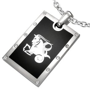 Vedh�ng Stenbukken Stjernetegn St�l - 44mm - u/k�de