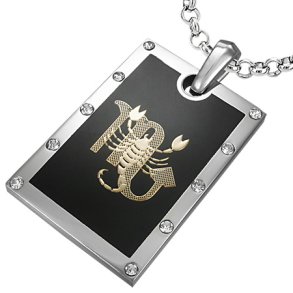 Vedh�ng Skorpionen Stjernetegn St�l - 44mm - u/k�de