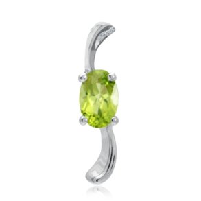 Vedhng med Peridot - 17mm - m/kde