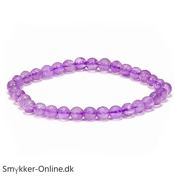 Armbnd Ametyst - 6mm - Facetslebet