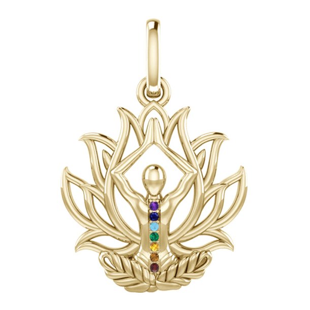 Tick repræsentant millimeter Chakra Lotus vedhæng - u/kæde - 10K guld - Chakra Smykker - smykker -online.dk