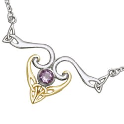 Halskde med Triquetra - Treenighedssymbolet og Ametyst