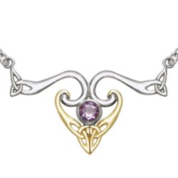 Halskde med Triquetra - Treenighedssymbolet og Ametyst