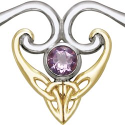 Halskde med Triquetra - Treenighedssymbolet og Ametyst
