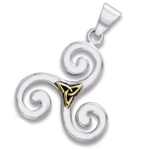 Vedhng Triskele og Triquetra - Treenighedssymbolet - 31mm - u/kde