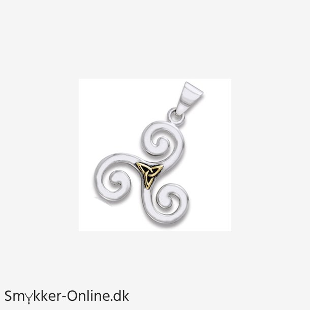 Vedh�ng Triskele og Triquetra - Treenighedssymbolet - 31mm - u/k�de