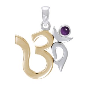 AUM vedhng med Ametyst - 26mm - u/kde